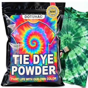 Imagem de DOTUHAO Pó tie dye, corante de tecido verde, corantes para roupas, corantes criativos para roupas, perfeitos para artes e artesanato, arte em tecido DIY (verde, 60 g)