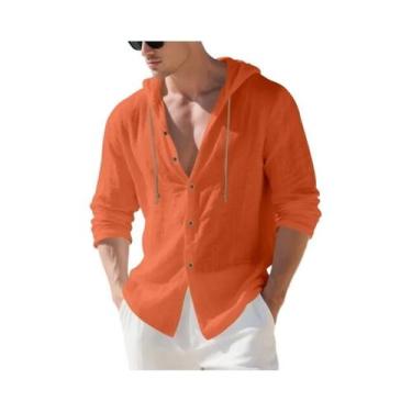 Imagem de Cardigan Masculino Solto De Manga Longa Com Capuz, 15 Cores, Camisa Ca