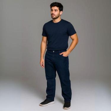 Imagem de Calça Jeans Stretch Lycra Masculina Slim 100% Algodão Linha Premium - 