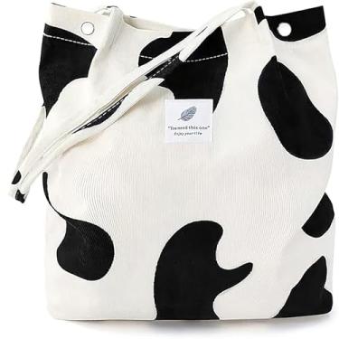 Imagem de Bolsa feminina de veludo cotelê, bolsa de ombro de grande capacidade com bolso interno para viagens, trabalho, compras, bolsas de lona, Estilo 1