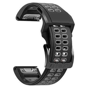 Imagem de VEVEL Pulseira de relógio QuickFit de 26 mm e 22 mm para Garmin Fenix 7X 7 6X 6 5X/EPIX/Instinct 2/Descent Mk2i pulseira de silicone de liberação rápida (Cor: C, Tamanho: 22 mm para Fenix 6 6Pro)