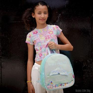 Imagem de Mochila Feminina Infantil Escola Creche Juvenil Menina Glitter Brilhan