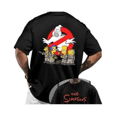 Imagem de Camiseta Masculina Casual De Verão Com Manga Curta E Estampa Simpsons 