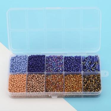 Imagem de YDJIANCAI 10 compartimentos de vidro 2 mm contas de tubo de semente contas pequenas de dois tons, para fabricação de joias, suprimentos de artesanato DIY para brincos, pulseiras, colares (cor