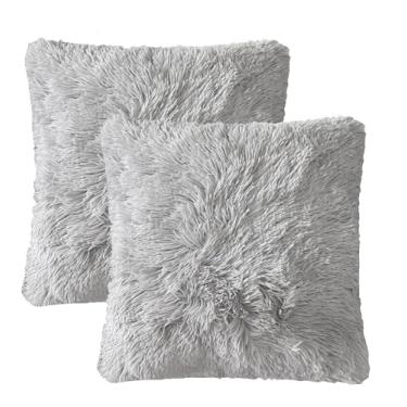 Imagem de Capinha de Almofada Descanso Cozy Toque Mão Fluffy Plush Capa Macia Quente Decoração Casa para Sofá Couch Cama