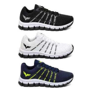 Imagem de Tênis Masculino Caminhada 3 Pares Confortável Combo Run Moda - PS, Pre