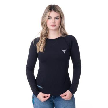 Imagem de Camiseta Feminina UV50 Básica Texas Farm Original, Preto, Branco, M