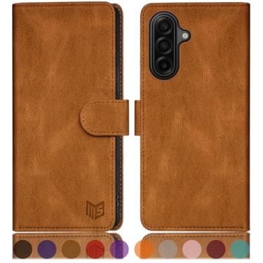 Imagem de SUANPOT Capa carteira compatível com Samsung Galaxy A17 5G com suporte de cartão de crédito com bloqueio RFID, capa protetora de couro PU flip book mulheres homens para Samsung A17 capa de telefone