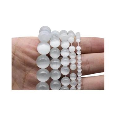 Imagem de Fio De Contas De Pedra Selenita Natural Para Pulseira, Colar E Fabrica