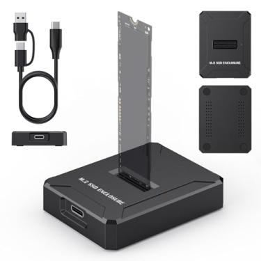Imagem de Estação de ancoragem M.2 NVMe e SATA para USB C, SSD M.2 para adaptador de leitor USB A e C para gabinete tamanho 22110 2280 2260 2242 2230, serve para SSDs NVMe e SATA NGFF