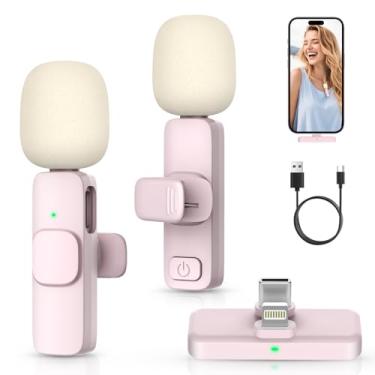 Imagem de MAYBESTA Mini microfone de lapela sem fio para iPhone, iPad, Android - microfones de lapela Bluetooth para gravação de vídeo no YouTube - Microfone Lav com clipe para Tiktok Entrevista Podcast Vlog