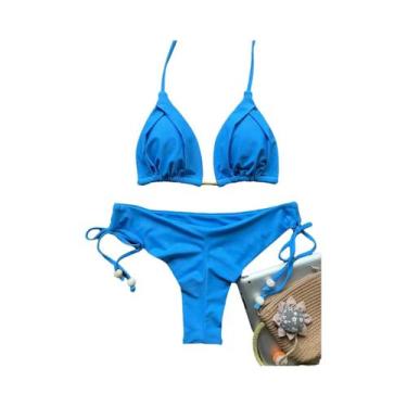 Imagem de Biquini Brasileiro Feminino Sexy com Halter Push Up e Corrente - Verão