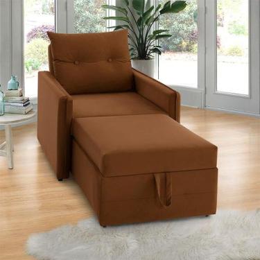 Imagem de Poltrona Icaria 3 em 1 Poltrona Chaise Cama Estofama, Terracota