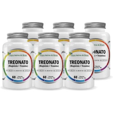 Imagem de Kit Com 6- Magnésio Treonato 60 Capsulas de 600mg Flora Nativa do Brasil-Unissex