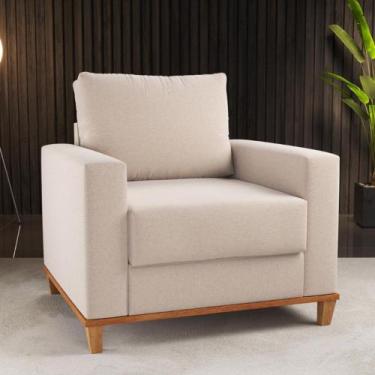 Imagem de Poltrona Linho 82cm Viena Viero, Linho Bronze