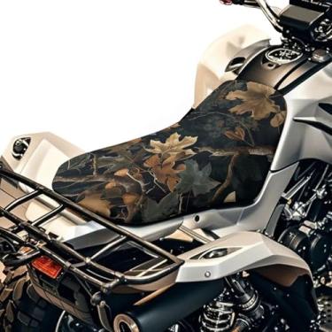 Imagem de Wanyint Capa de assento quadriciclo para todos os climas, 63 x 25 cm, à prova d'água, à prova de lama, acessórios decorativos para caça/equitação, adequado para Honda/Yamaha/Polaris, camuflado, caça