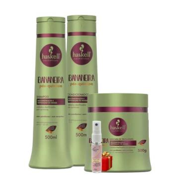 Imagem de Kit Haskell Bananeira Shampoo 500ML 1 Condicionador 500ML 1 Mascara 50