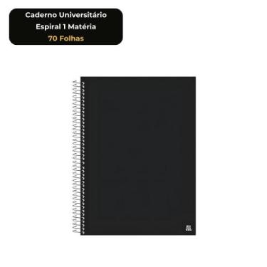 Imagem de Caderno Universitário 1 Matéria 70 Folhas Pautadas Espiral Capa Dura P