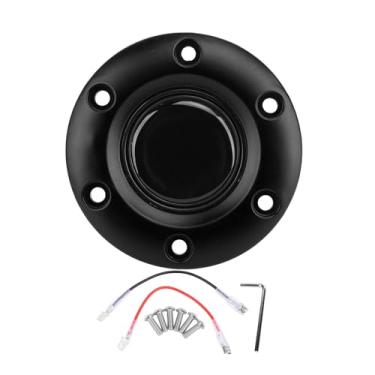 Imagem de Estink Tampa Central do Volante de Carro Em Material ABS, Tampa de Botão de Buzina para Volante Com 6 Furos, Instalação Fácil e Design Moderno (Preto)