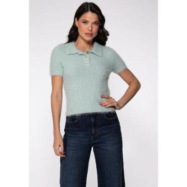 Imagem de Polo de Tricot Pelinhos Verde Claro-Feminino