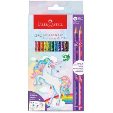 Imagem de Kit Lápis de Cor EcoLápis Unicórnio - 12 Cores + 2 Cores misturinhas - Faber-Castell