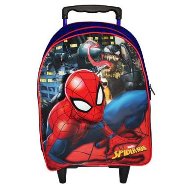 Imagem de Mochila Escolar Com Carrinho 16 Spider Man 10670 - Xeryus
