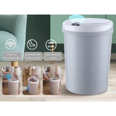 Imagem de Lixeira Sensor Automatica Quadrada Luxo 12 Litros Branca - Luatek, Cin