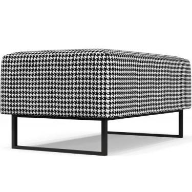 Imagem de Puff Decorativo Sala de Estar Cléo W01 Base Ferro 90 cm Suede Pied Pou