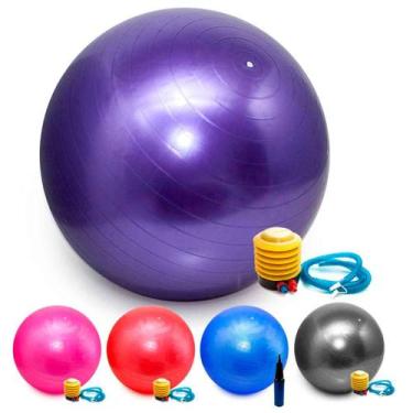 Imagem de Bola Pilates Yoga Abdominal Ginástica Fitness 65 cm - FEITO MÉDIA, Rox