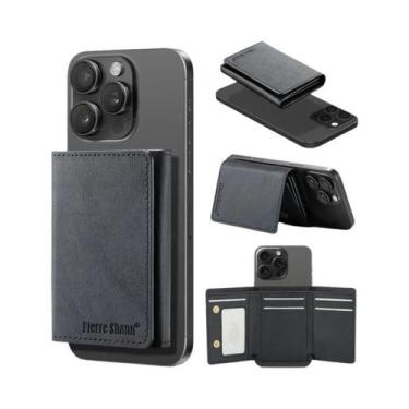 Imagem de Carteira Unissex De Couro PU Com Proteção RFID E Suporte Magnético Par