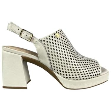 Imagem de Sandália Feminina Bottero Couro Salto Meia Pata e Bloco Alto (Off-White, BR, Adulto, Numérico, 37)
