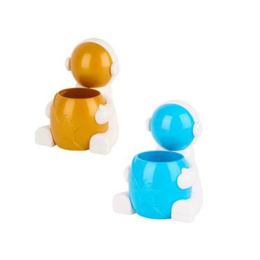 Imagem de 2 Porta Caneta Astronauta Decorativo Infantil Quarto Escrivaninha Supo