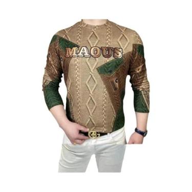 Imagem de Camiseta Térmica Masculina De Manga Longa Grossa, Pulôver Quente Com D