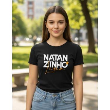 Imagem de Camiseta Baby Look Feminina Cantor Natanzinho Lima, Preto, P