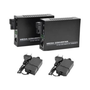 Imagem de Conversor De Mídia Óptica De Fibra Gigabit Monomodo 1000Mbps 20Km Port