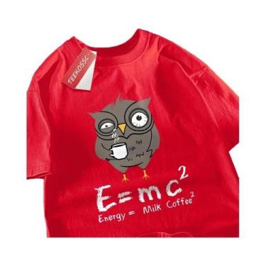 Imagem de Camiseta Masculina Oversize De Algodão Com Estampa De Café E Leite, Es