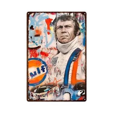 Imagem de Placa De Metal Vintage Gulf Gasoline: Decoração De Parede Para Garagem