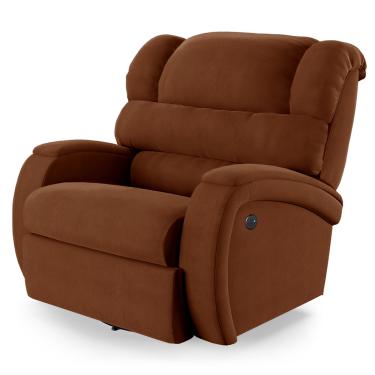 Imagem de Poltrona do Papai Reclinável Napoli Glider Giratória USB Veludo Terracota FH1 - D'Rossi