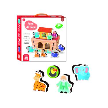 Imagem de Brinquedo Educativo Arca De Noé 3D Em Madeira Nig - 0475