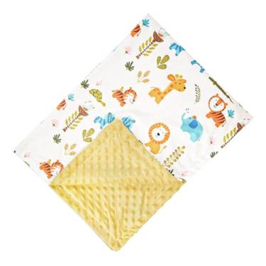 Imagem de Cobertores para crianças - edredom quente respirável - cobertor de pelúcia de 75 x 100 cm - para berço, carrinho de bebê, crianças, meninas, meninos, ar condicionado, aniversário, decoração de casa