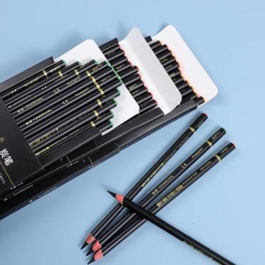 Imagem de 12PCS Lápis De Carvão Profissionais Para Desenho, Esboço E Sombreament