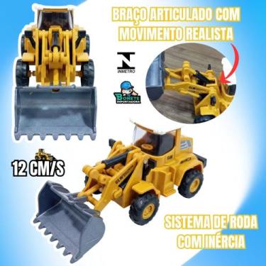 Imagem de Trator de Brinquedo com Pá Frontal Articulada  Veículo de Construção I