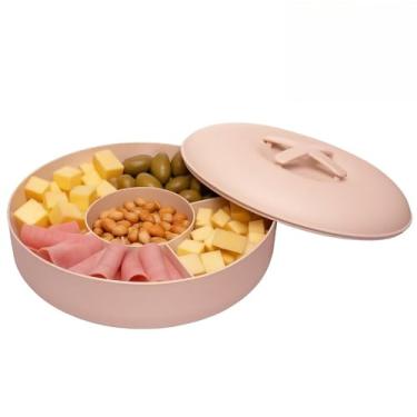 Imagem de Petisqueira Redonda com Tampa e Divisórias 25cm