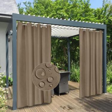 Imagem de Cortinas externas, impermeáveis e fáceis de usar, 100% poliéster, arei