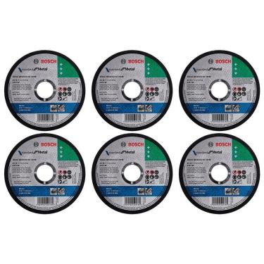 Imagem de Kit 06 Discos De Corte Para Esmerilhadeira Inox 4.1/2 7/8 Standard Reto Profissional -...