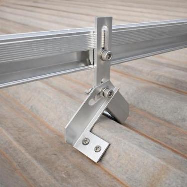 Imagem de Suporte Painel Solar 6 Fixa Painel Para Telha Trapezoidal Metal - 2P