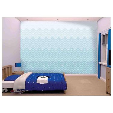 Imagem de Papel De Parede Infantil Rosa Ondinhas Listras  Azs98