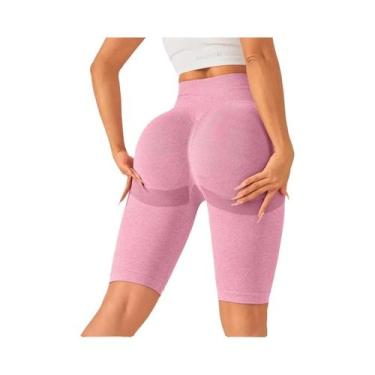 Imagem de Leggings Esportivas Sem Costura Para Mulheres, Shorts De Yoga Com Cont