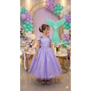 Imagem de Vestido Lílas Marie Mariely Infanto Juvenil Luxo Festa Evento Daminhas