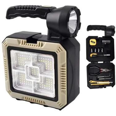 Imagem de Lanterna Luminária Maleta Com Kit Ferramentas Recarregável - Rick Impo